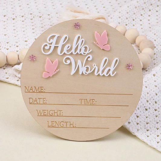 Wooden Newborn Announcement Sign